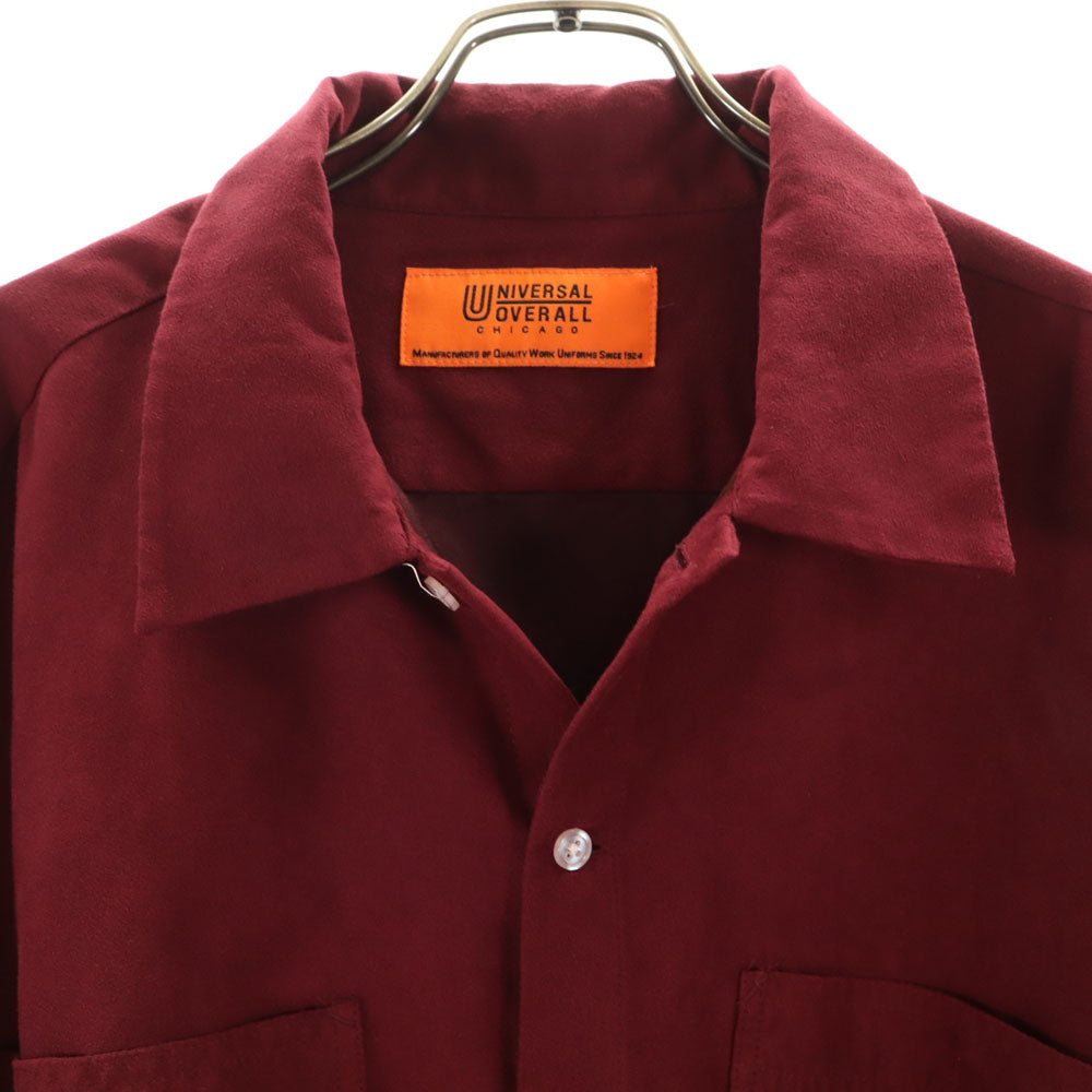 UNIVERSAL OVERALL ユニバーサルオーバーオール 長袖 ピーチスキン シャツ L ボルドー メンズ