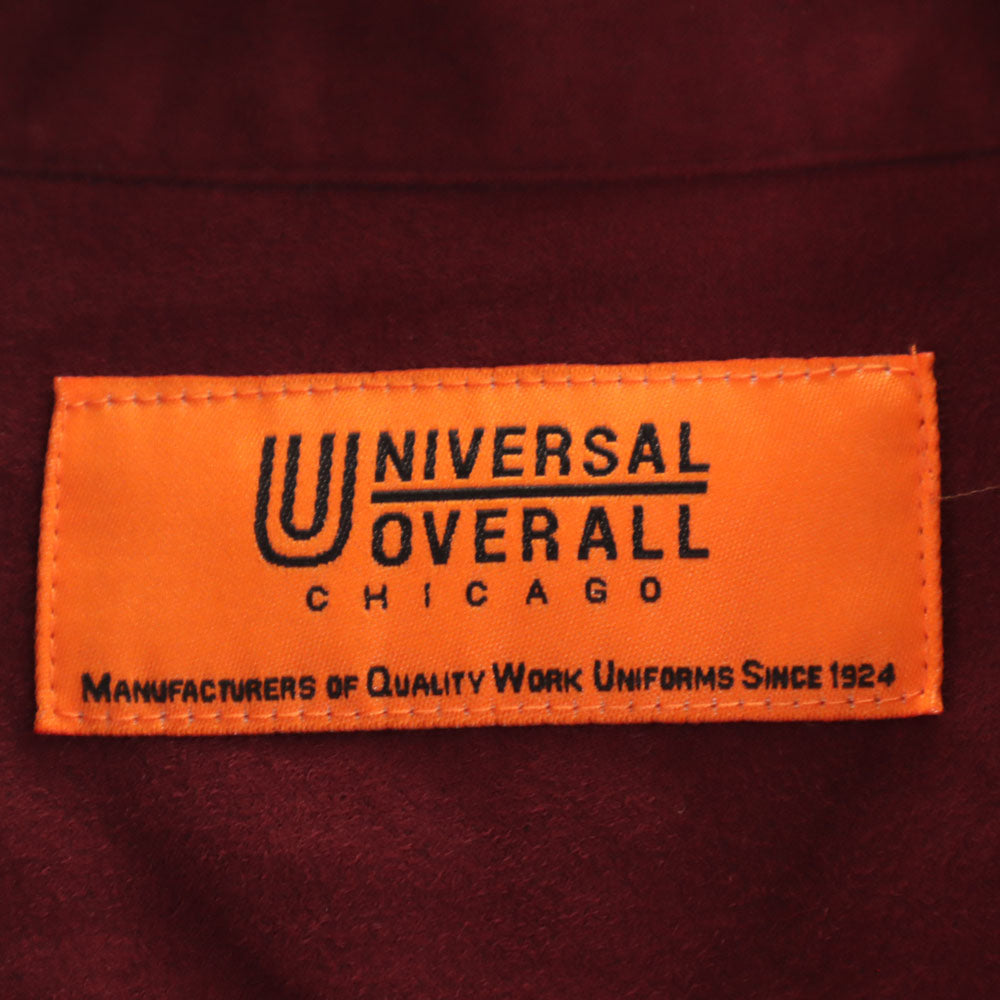 UNIVERSAL OVERALL ユニバーサルオーバーオール 長袖 ピーチスキン シャツ L ボルドー メンズ