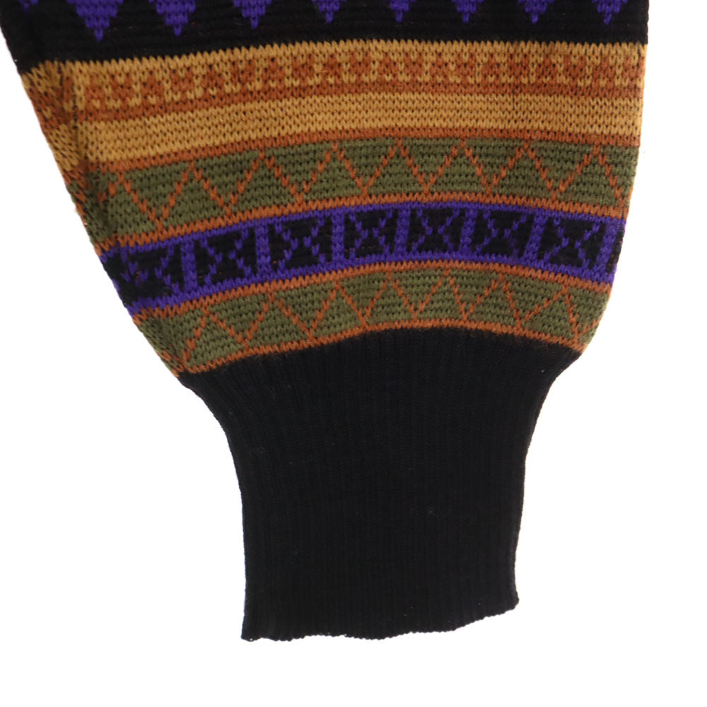 マイスター 80s ウールブレンド ヴィンテージ 総柄 長袖 セーター M ニット メンズ