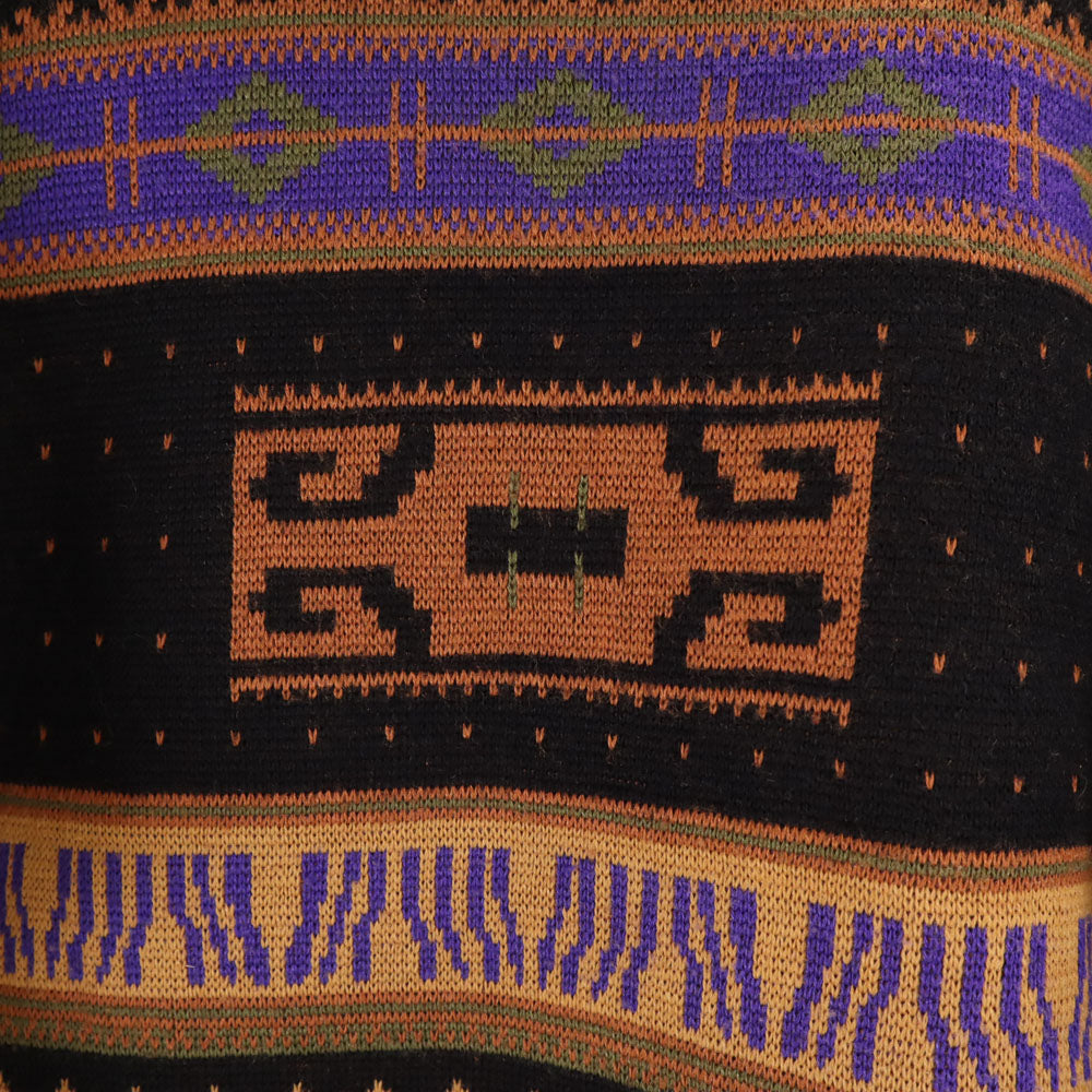 マイスター 80s ウールブレンド ヴィンテージ 総柄 長袖 セーター M ニット メンズ