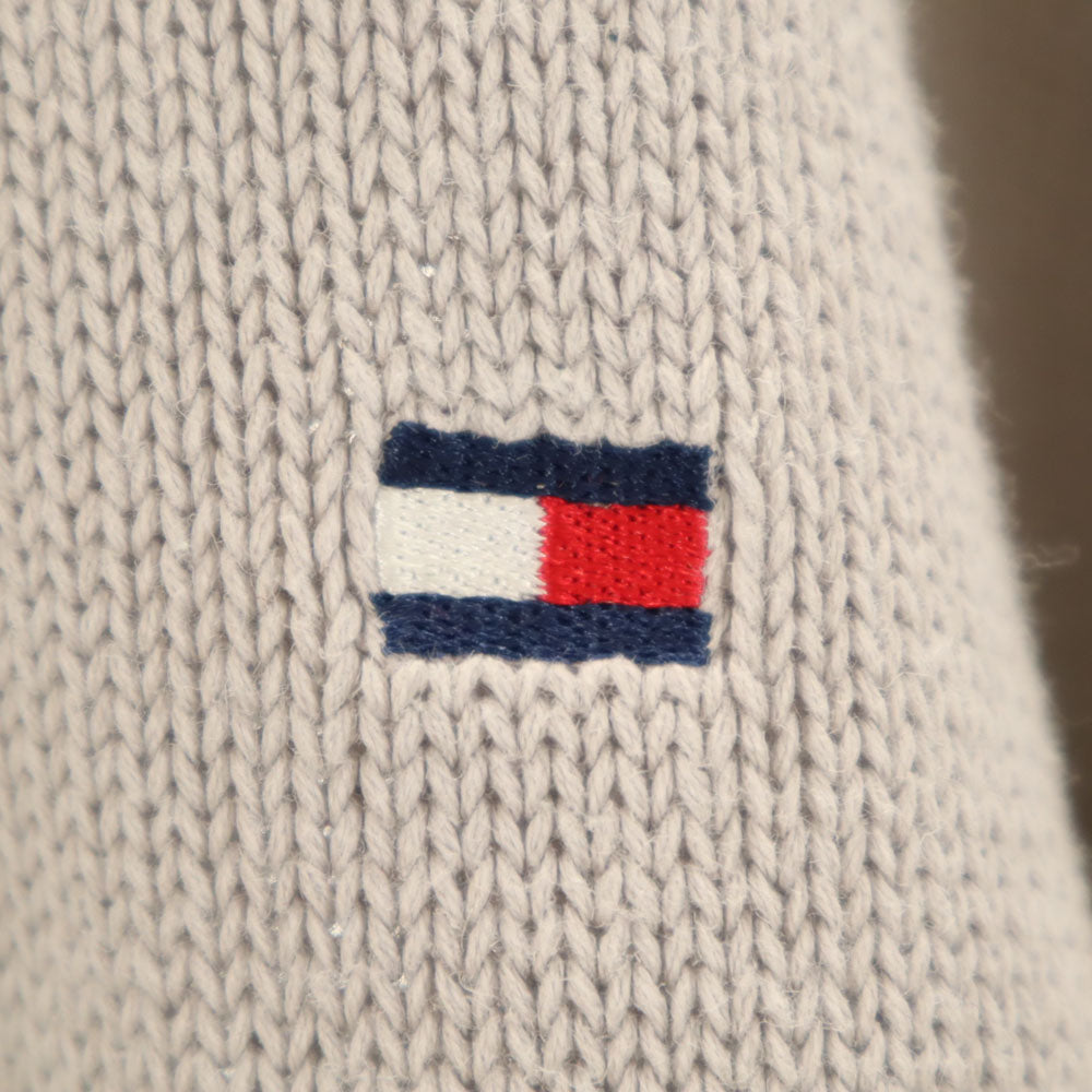 TOMMY HILFIGER トミーヒルフィガー 90s リネンブレンド フラッグタグ オールド 長袖 セーター XL グレー系 コットンニット メンズ