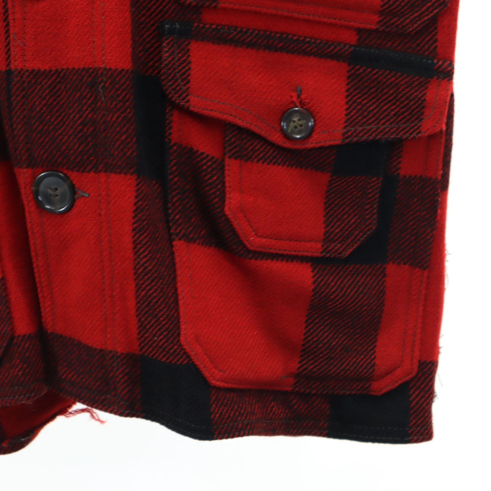 WHITE STAG ホワイトスタッグ 50s ウール ヴィンテージ ダブルマッキーノ チェック柄 カバーオール レッド系 メンズ