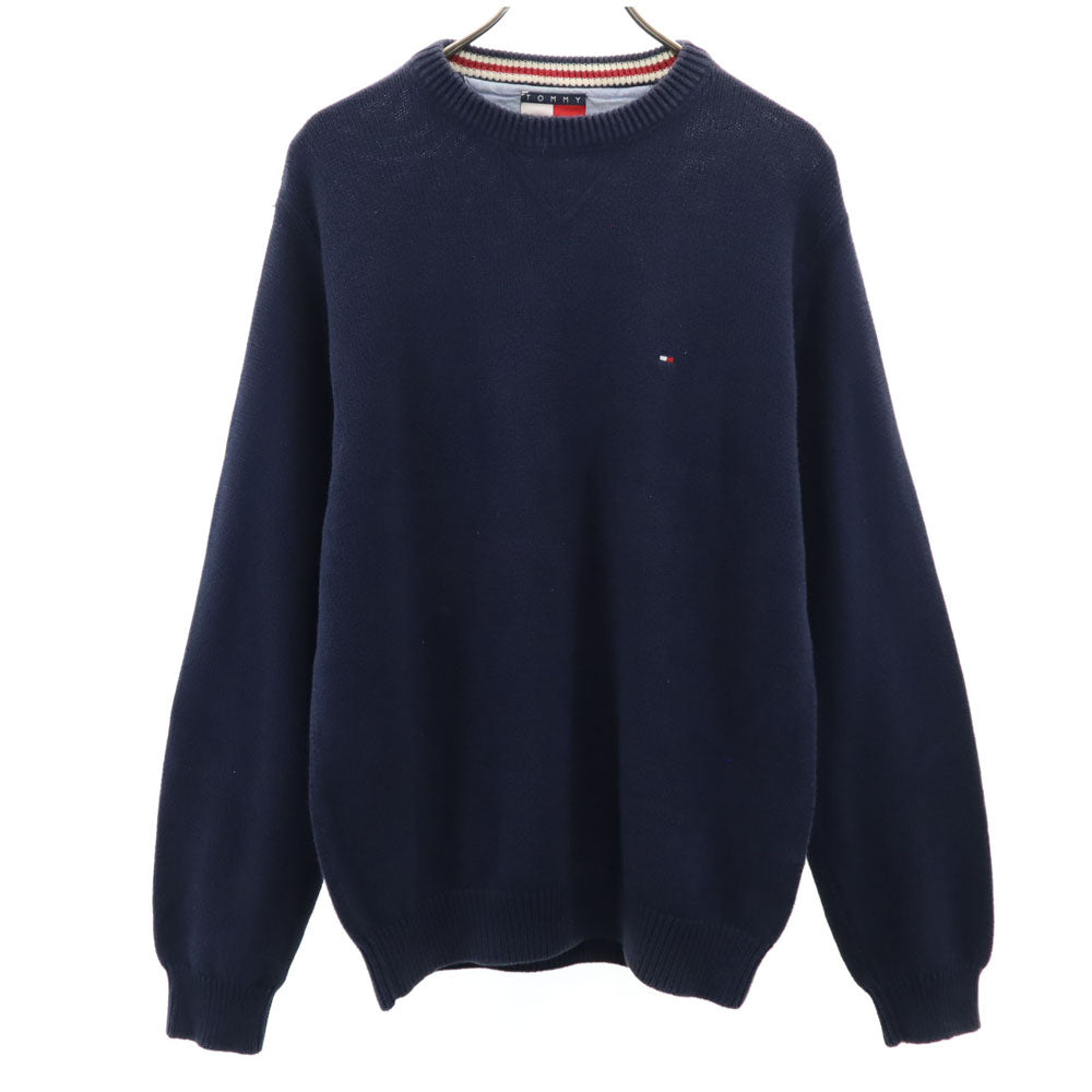 TOMMY HILFIGER トミーヒルフィガー 90s オールド フラッグタグ 長袖 コットン セーター M ネイビー ニット メンズ