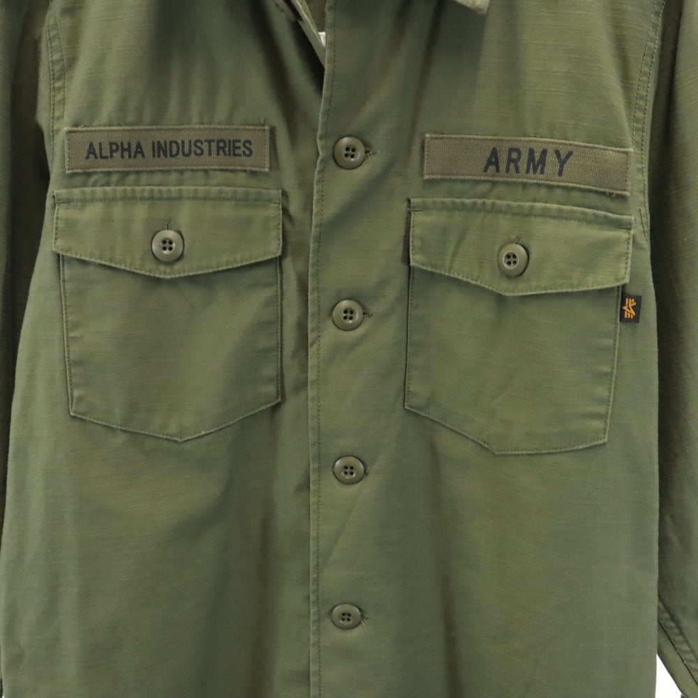 ALPHA INDUSTRIES INC アルファインダストリーズ 長袖 シャツ M カーキ メンズ