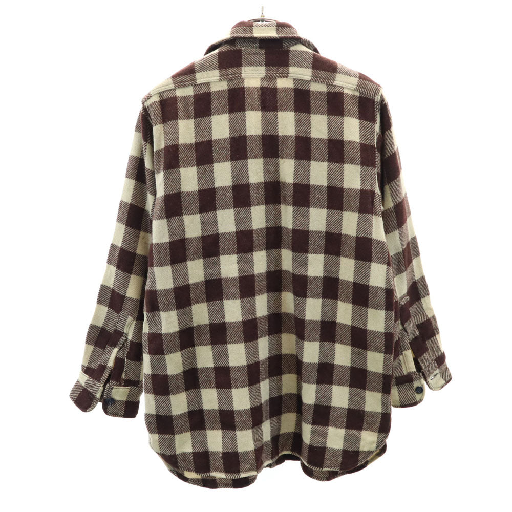 ビルトウェル 60s ヴィンテージ ギンガムチェック柄 長袖 フランネル シャツ ブラウン系 メンズ