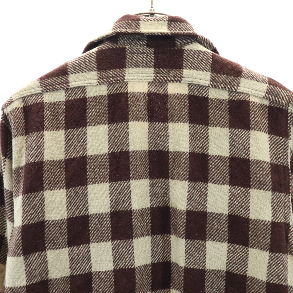 ビルトウェル 60s ヴィンテージ ギンガムチェック柄 長袖 フランネル シャツ ブラウン系 メンズ