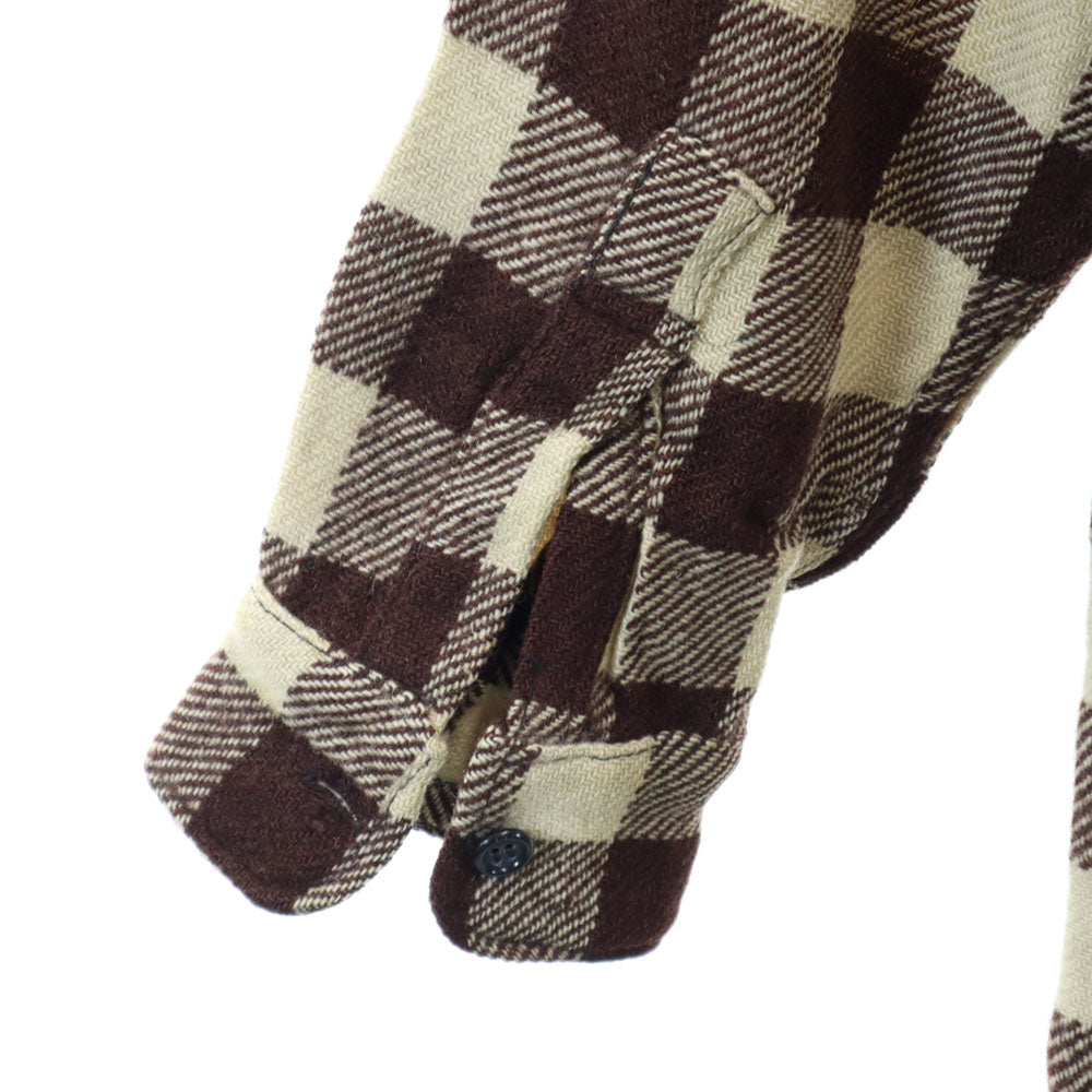 ビルトウェル 60s ヴィンテージ ギンガムチェック柄 長袖 フランネル シャツ ブラウン系 メンズ