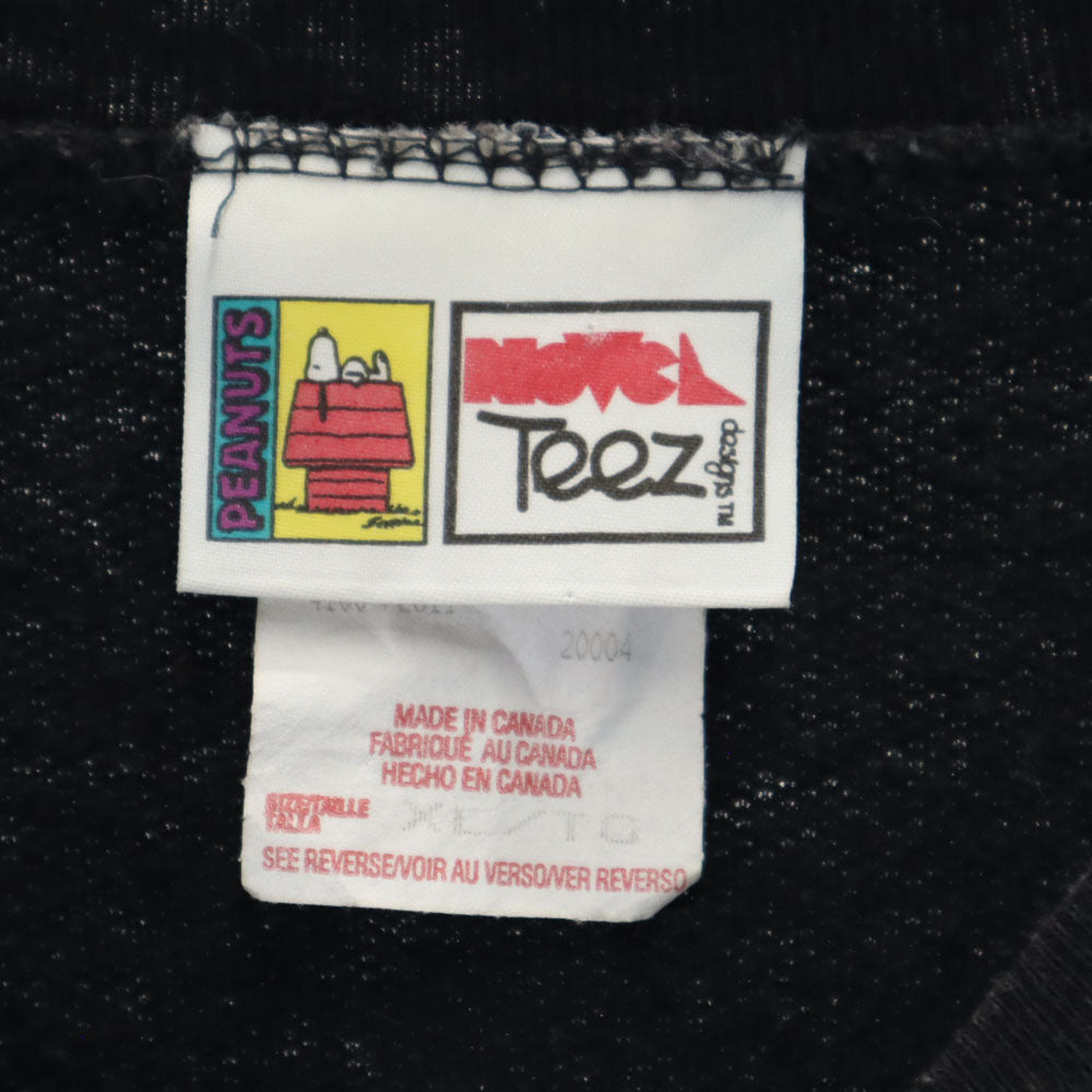 ノベルティーズ 90s カナダ製 オールド スヌーピープリント 長袖 スウェット トレーナー XL ブラック NOVEL TEEZ 裏起毛 メンズ