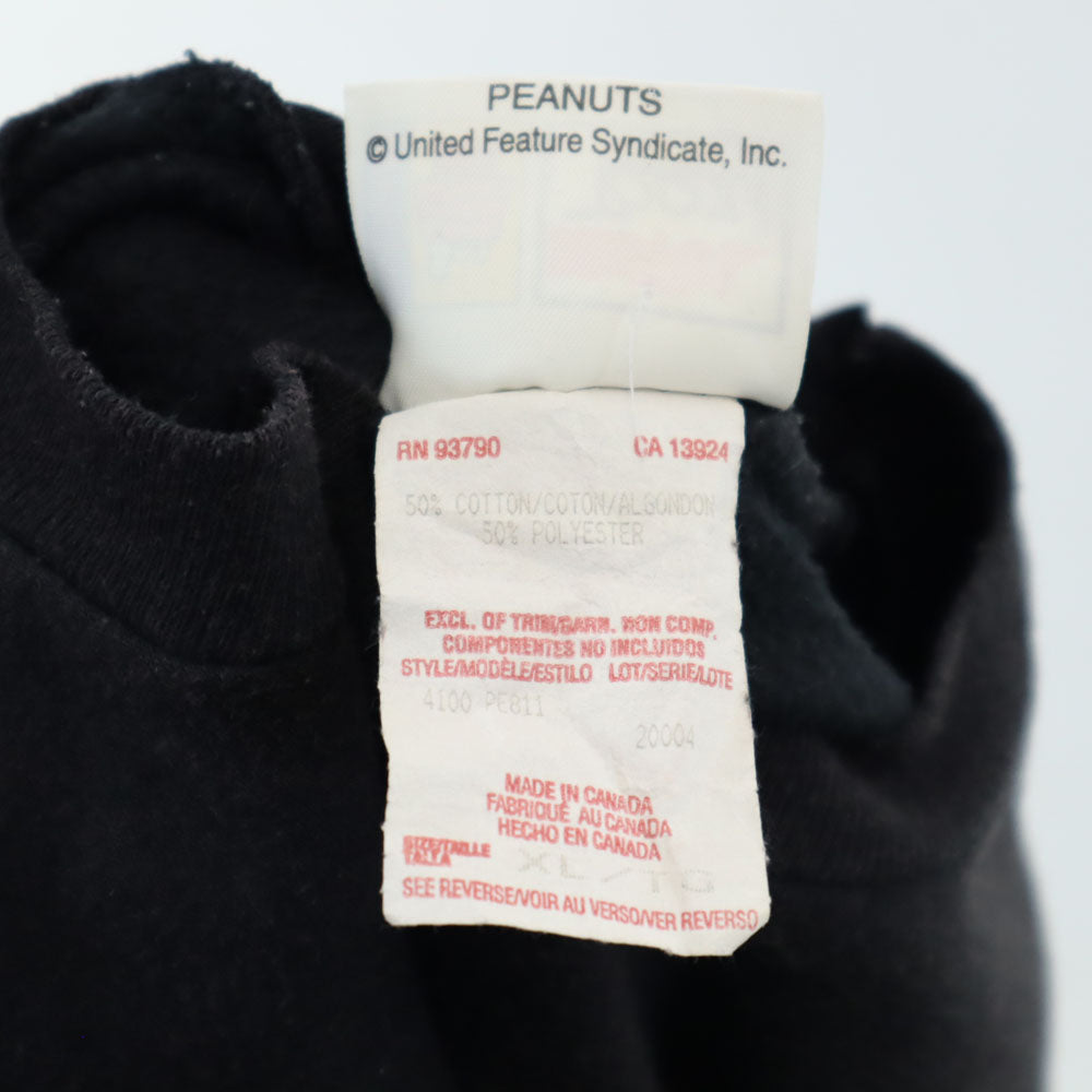 ノベルティーズ 90s カナダ製 オールド スヌーピープリント 長袖 スウェット トレーナー XL ブラック NOVEL TEEZ 裏起毛 メンズ