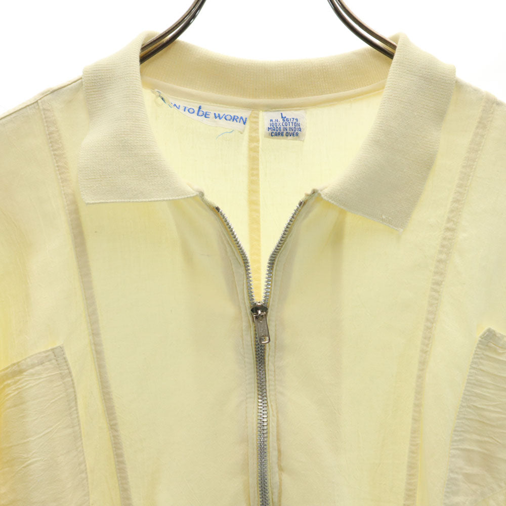 Born to Be Worn 90s オールド 長袖 ハーフジップ シャツ L イエロー系 メンズ