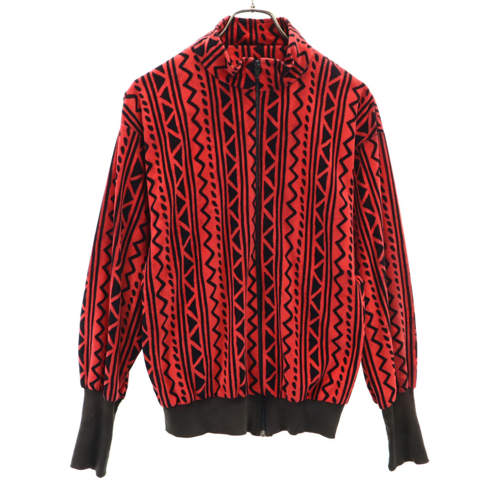 ultra sport ltd. 80s 90s USA製 オールド 総柄 ベロア ジャケット S 赤 メンズ