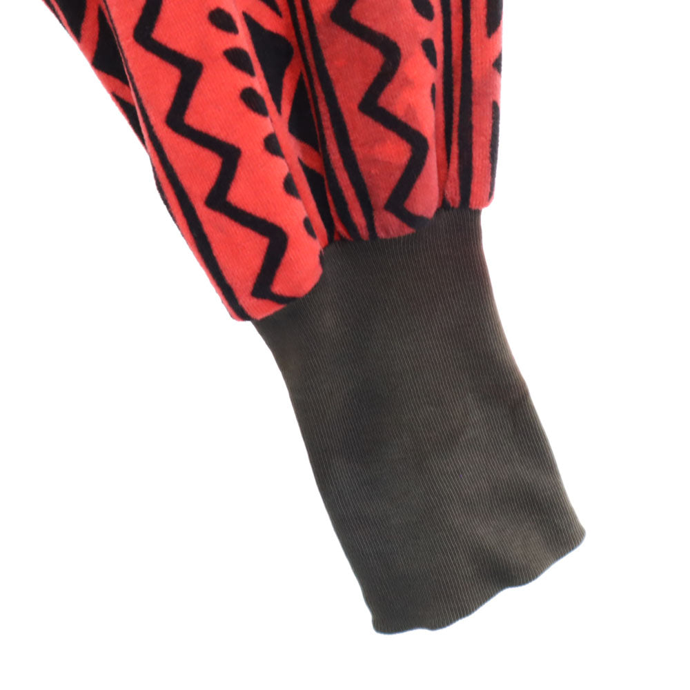 ultra sport ltd. 80s 90s USA製 オールド 総柄 ベロア ジャケット S 赤 メンズ