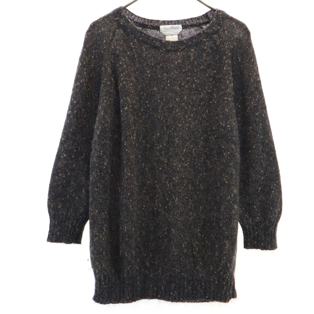MAX MARA マックスマーラ イタリア製 ウールブレンド 総柄 長袖 セーター L ブラウン系 ニット レディース