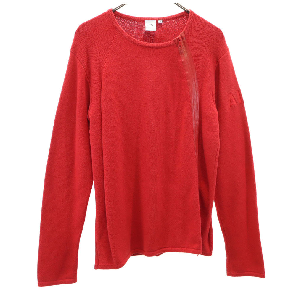 ARMANI EXCHANGE アルマーニエクスチェンジ 90s オールド 長袖 コットンニット セーター M レッド系 メンズ