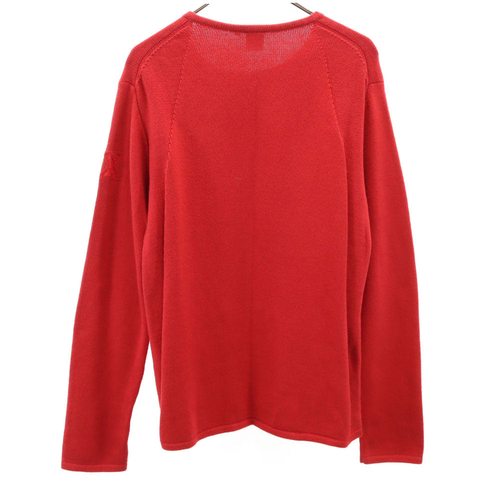 ARMANI EXCHANGE アルマーニエクスチェンジ 90s オールド 長袖 コットンニット セーター M レッド系 メンズ