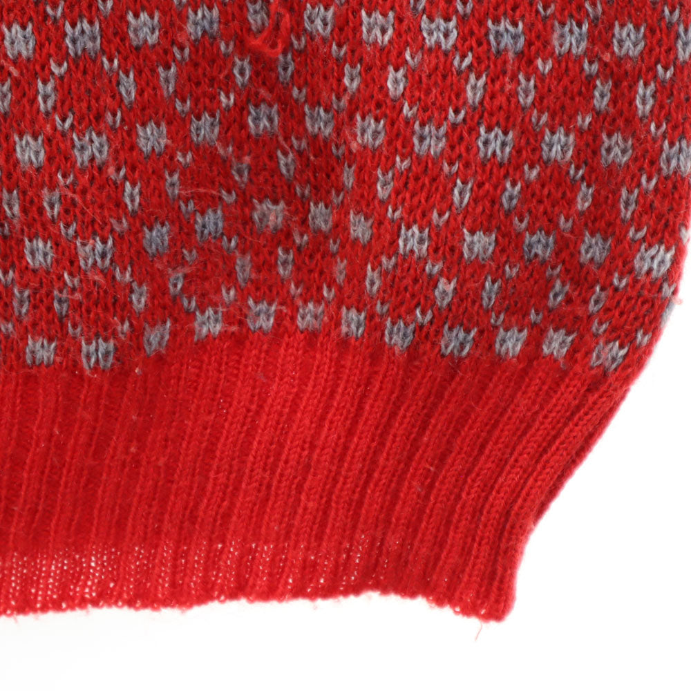 BaBaw 80s 90s イタリア製 オールド 総柄 長袖 セーター XL レッド系 ニット メンズ