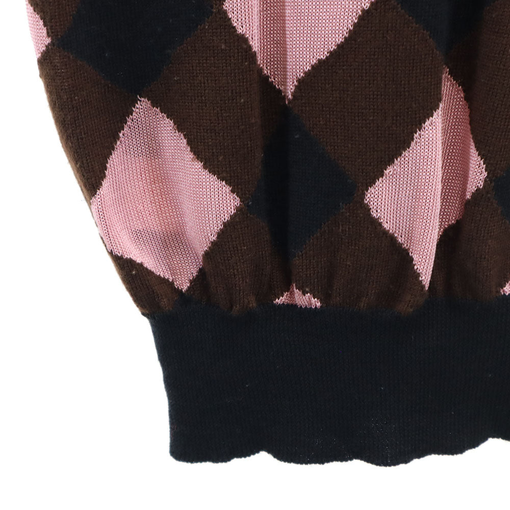 MARNI マルニ ウールブレンド チェック 長袖 セーター 40 ブラック系 ニット レディース