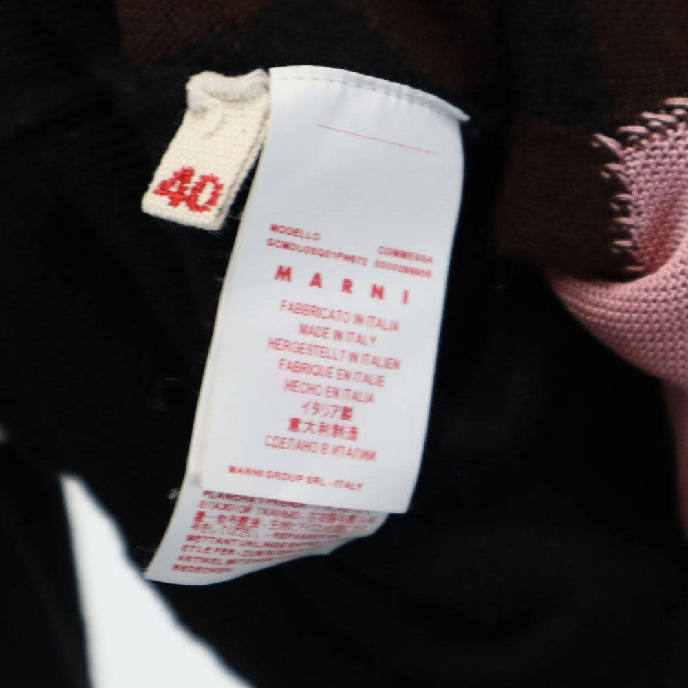 MARNI マルニ ウールブレンド チェック 長袖 セーター 40 ブラック系 ニット レディース