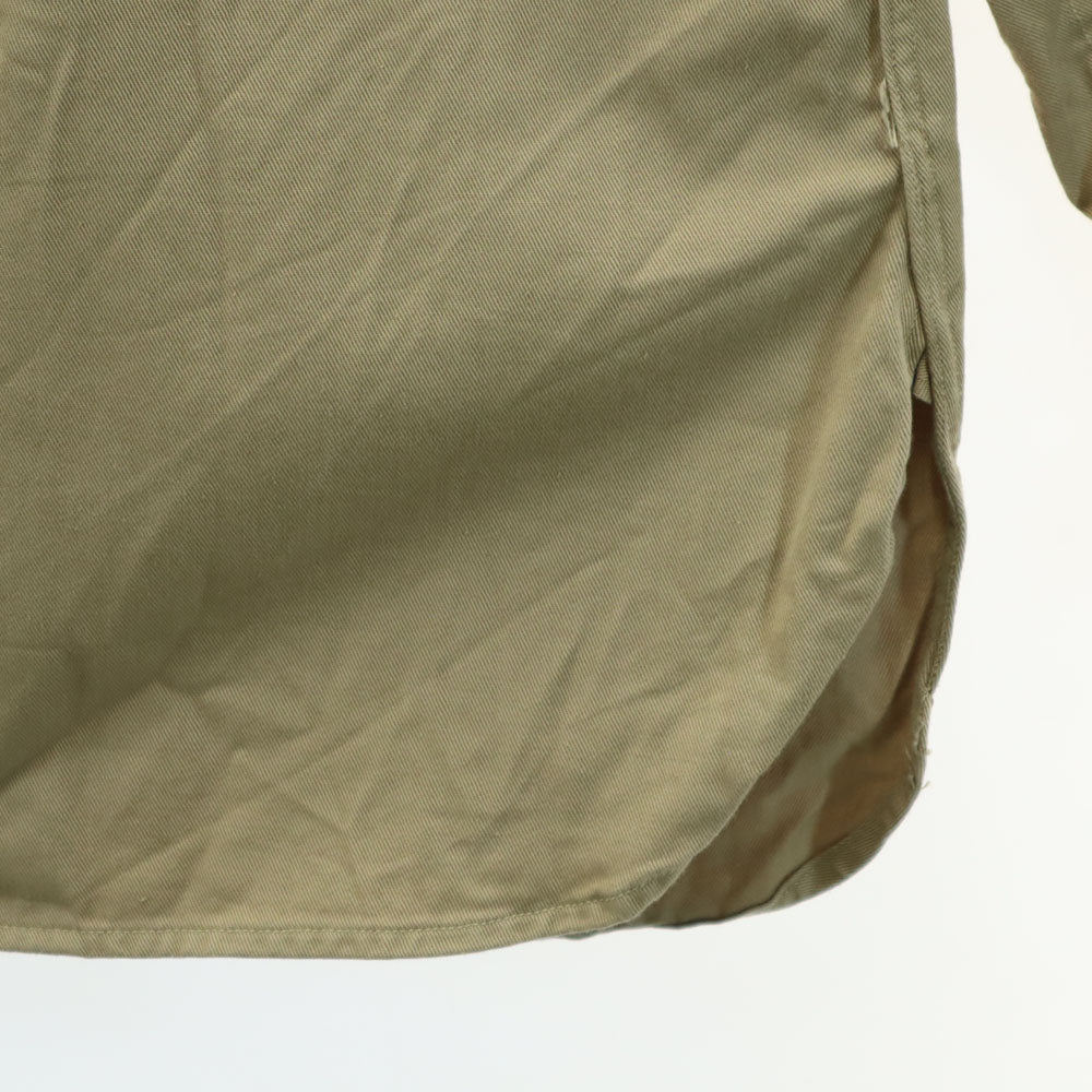 US ARMY アメリカ軍 40s ヴィンテージ 長袖 コットンシャツ 14 1/2 ベージュ マチ付き ミリタリー メンズ