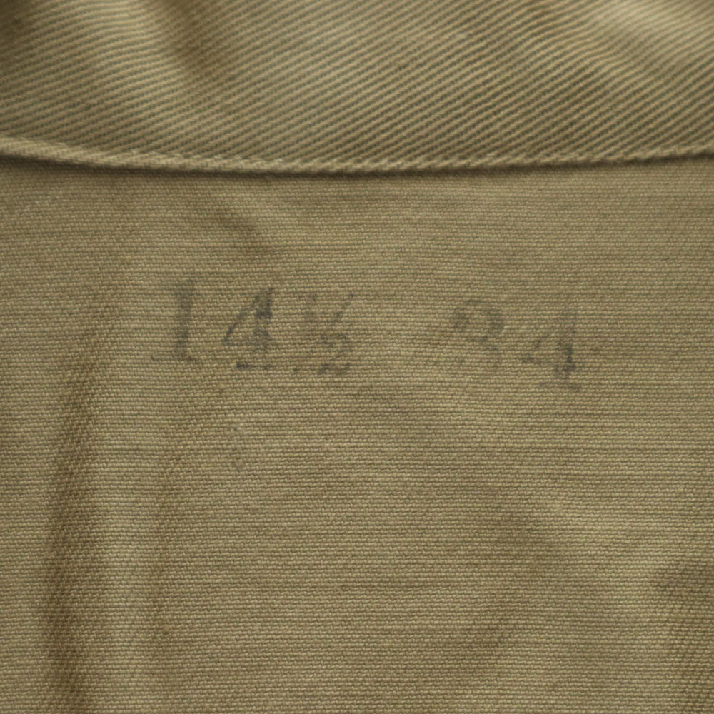 US ARMY アメリカ軍 40s ヴィンテージ 長袖 コットンシャツ 14 1/2 ベージュ マチ付き ミリタリー メンズ