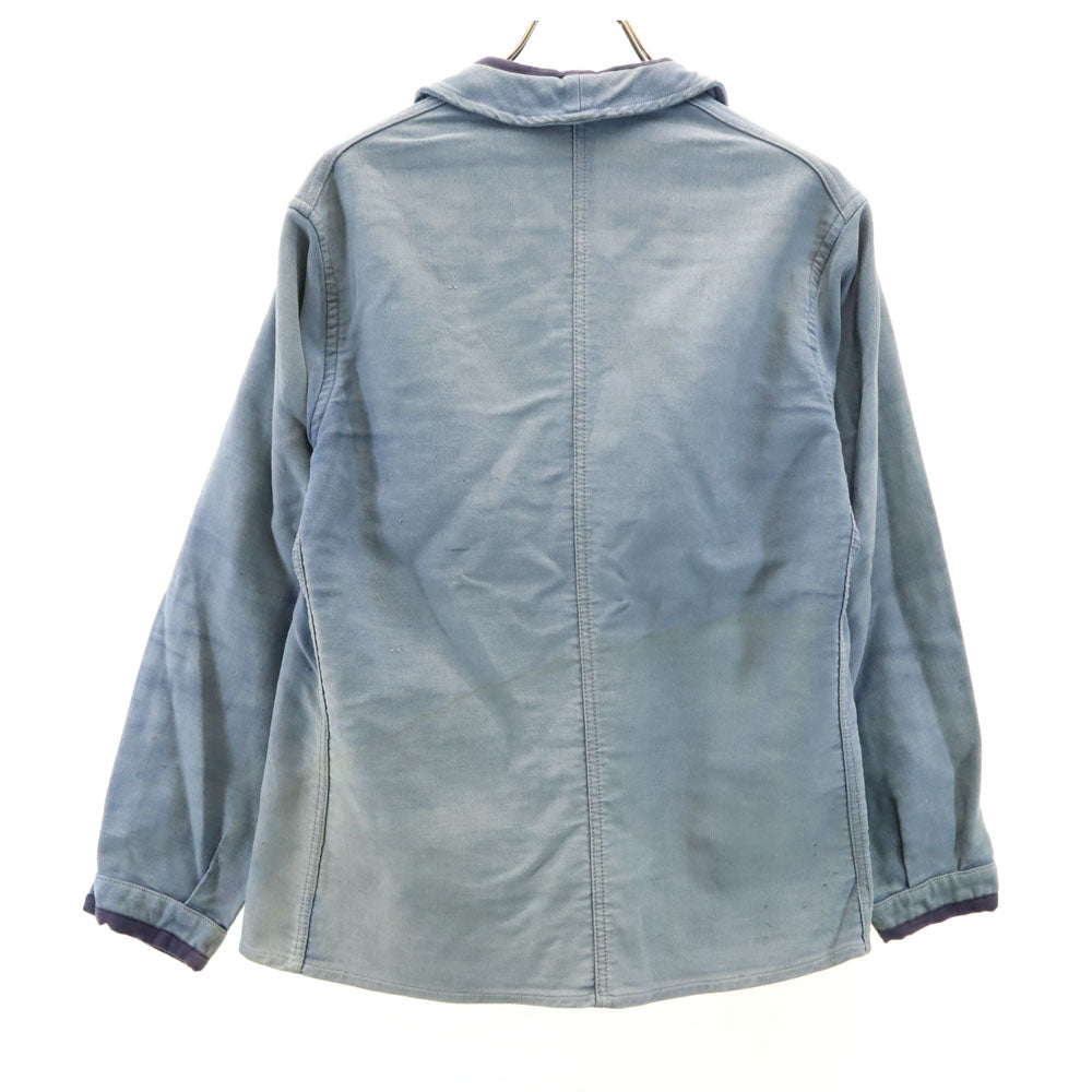 アドルフラフォン 50s ヴィンテージ フランス製 モールスキン ワークジャケット ライトブルー フレンチワーク メンズ