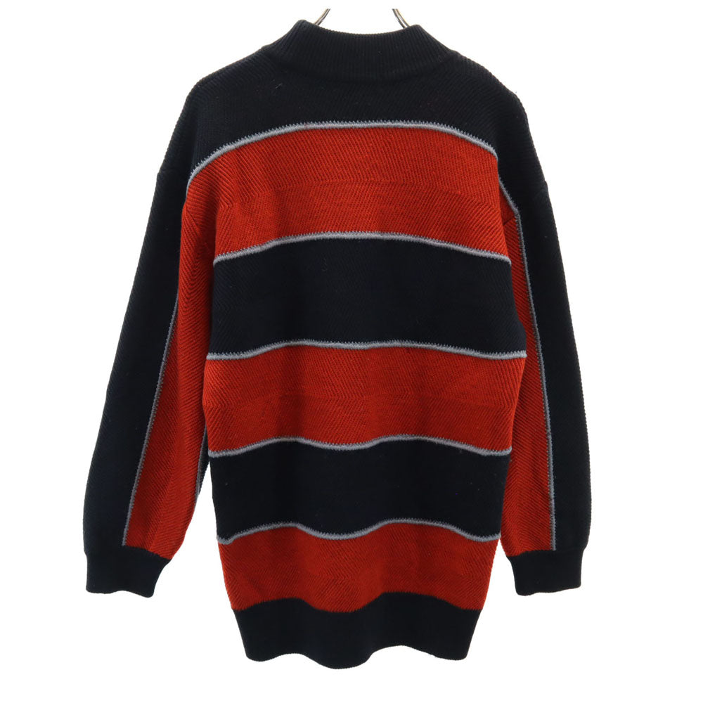 ISSEY MIYAKE MEN イッセイミヤケメン 80s 筆タグ 日本製 ウール ヴィンテージ 長袖 セーター M 赤×紺 ニット メンズ