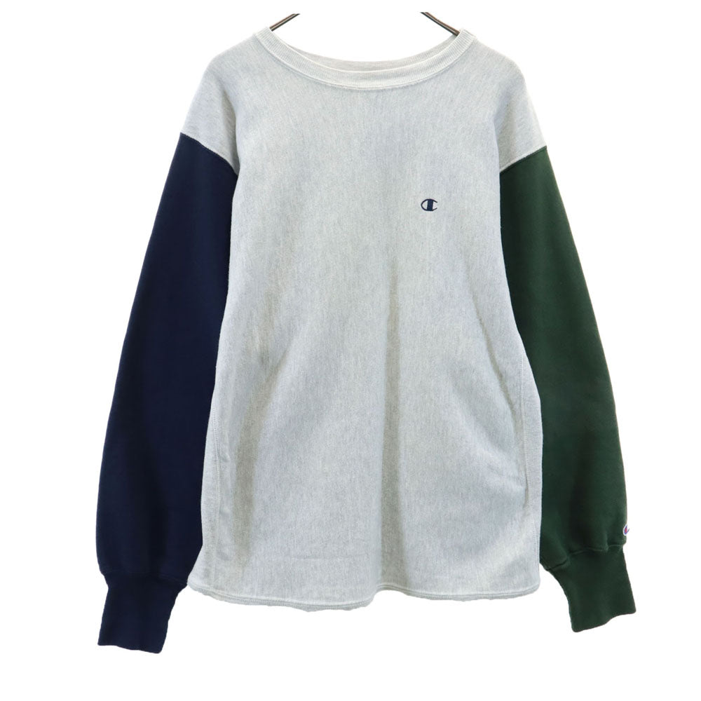 Champion チャンピオン 90s リバースウィーブ REVERSE WEAVE USA製 クレイジーパターン 刺繍タグ XXL 長袖 トレーナー XXL グレー系 スウェット 裏起毛 メンズ