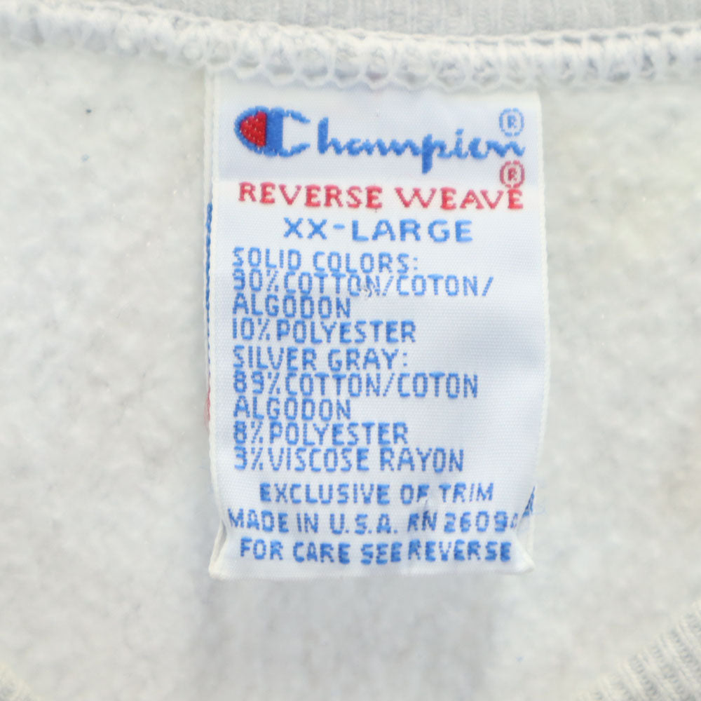 Champion チャンピオン 90s リバースウィーブ REVERSE WEAVE USA製 クレイジーパターン 刺繍タグ XXL 長袖 トレーナー XXL グレー系 スウェット 裏起毛 メンズ