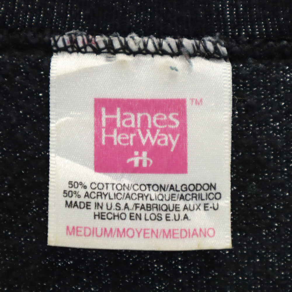 Hanes ヘインズ 90s アップル オールド 企業 長袖 トレーナー M ブラック系 スウェット 裏起毛 メンズ