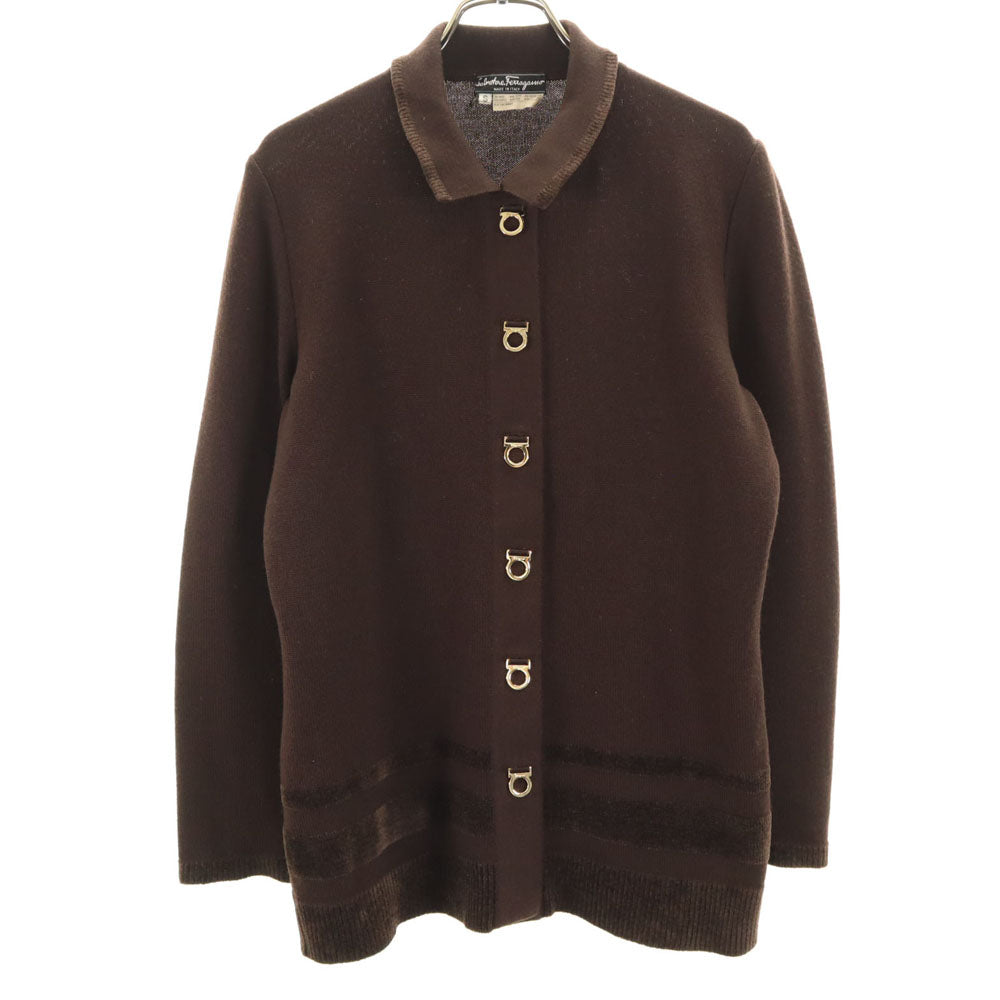 Salvatore Ferragamo サルヴァトーレフェラガモ 90s イタリア製 オールド 長袖 ニットカーディガン S ブラウン レディース