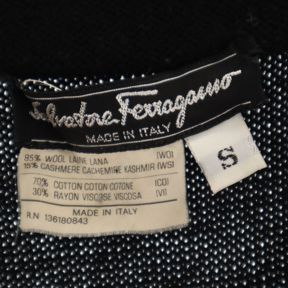 SalvatoreFerragamo サルバトーレフェラガモ 90s イタリア製 カシミヤブレンド オールド 長袖 セーター S ブラック ニット メンズ