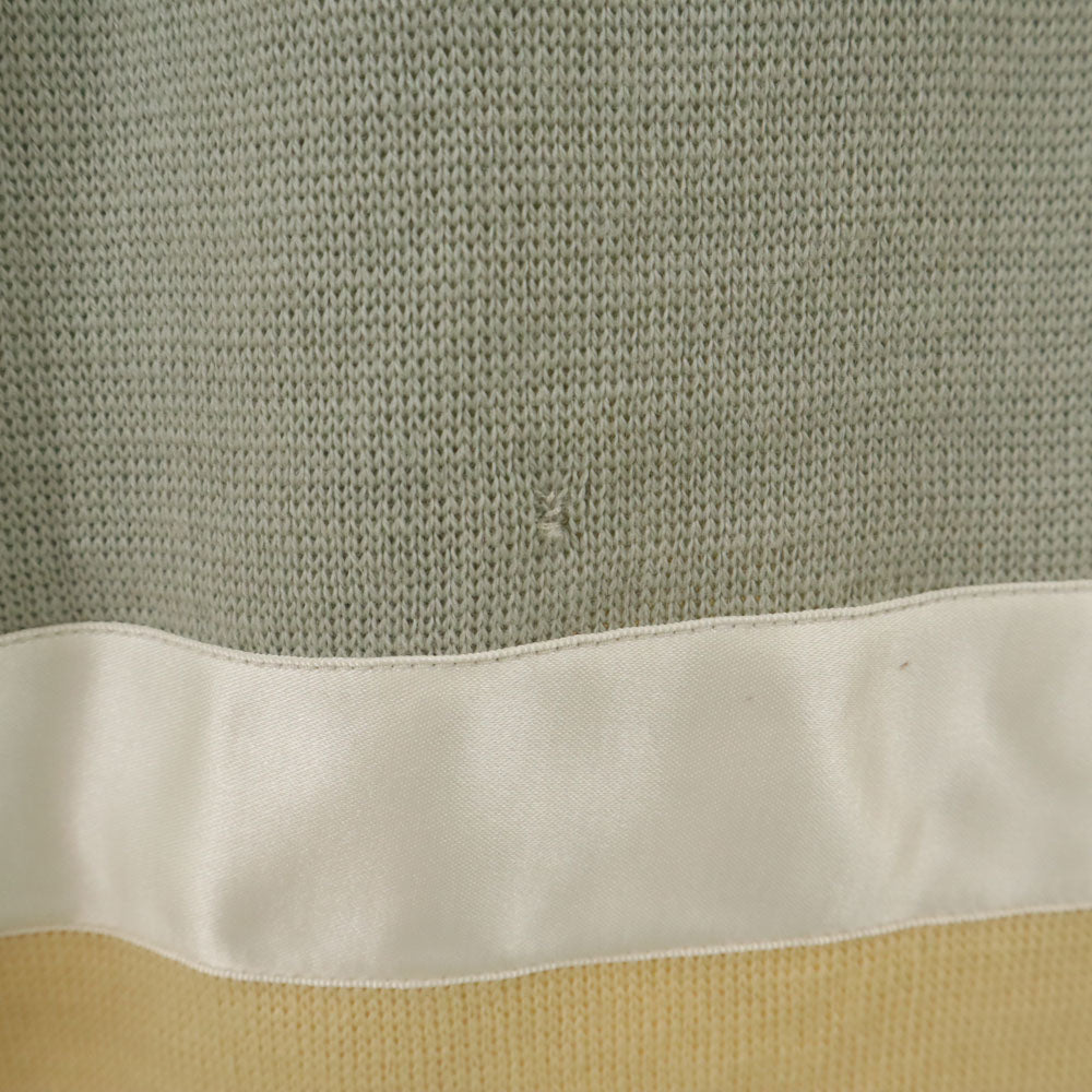 Salvatore Ferragamo サルヴァトーレフェラガモ 90s イタリア製 オールド ボーダー柄 長袖 ニットカーディガン M イエロー系 レディース