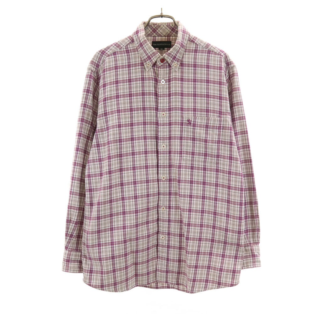 THE SCOTCH HOUSE スコッチハウス チェック柄 長袖 ボタンダウンシャツ M ホワイト 他 メンズ