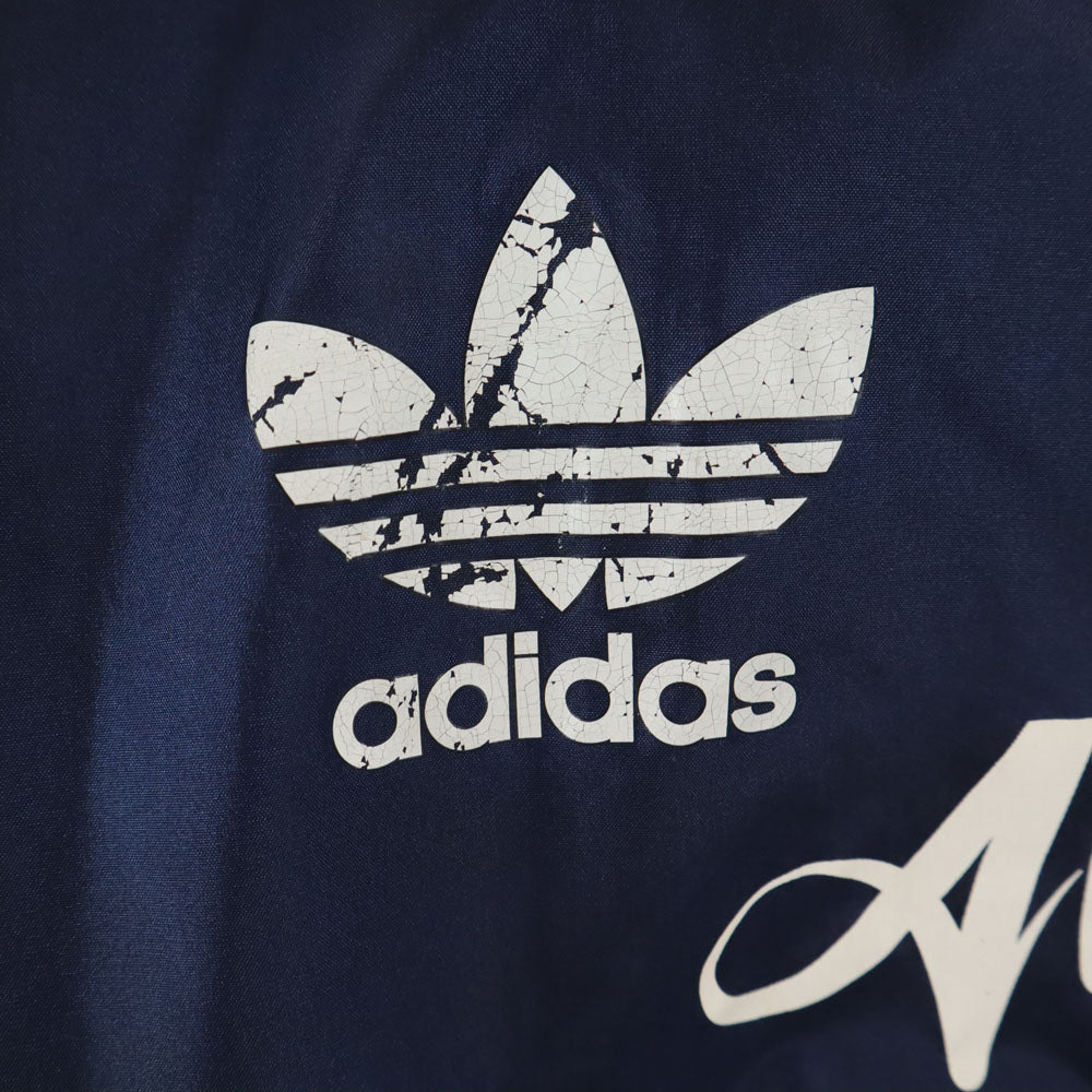 adidas アディダス 80s デサント社 日本製 ヴィンテージ バック トレフォイルロゴ 長袖 パーカー 160 ネイビー プルオーバー キッズ