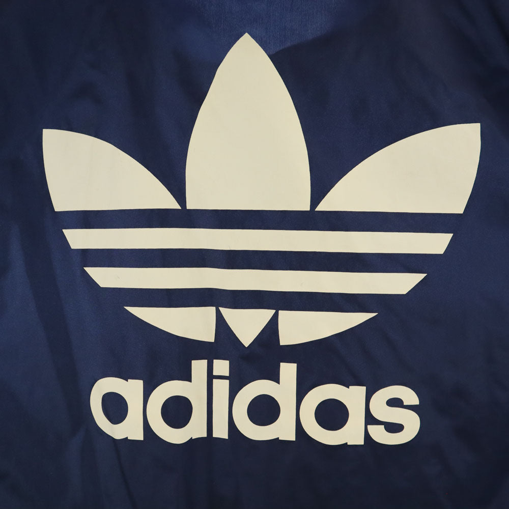adidas アディダス 80s デサント社 日本製 ヴィンテージ バック トレフォイルロゴ 長袖 パーカー 160 ネイビー プルオーバー キッズ