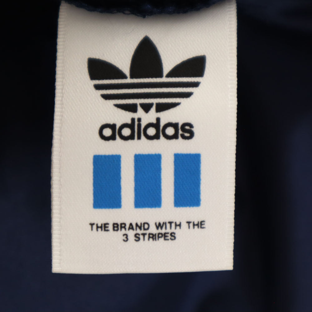 adidas アディダス 80s デサント社 日本製 ヴィンテージ バック トレフォイルロゴ 長袖 パーカー 160 ネイビー プルオーバー キッズ