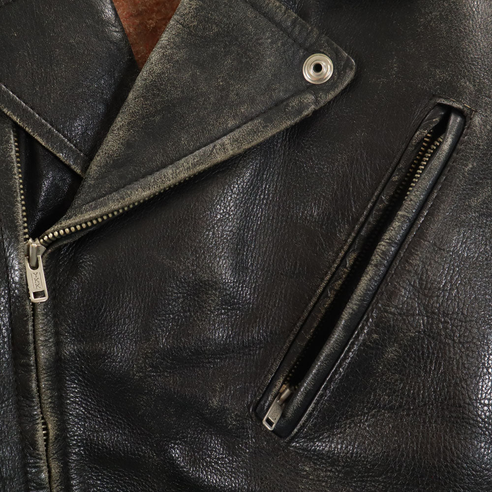 Million DOG 60s 70s ヴィンテージ ダブルライダースジャケット ブラック レザージャケット メンズ