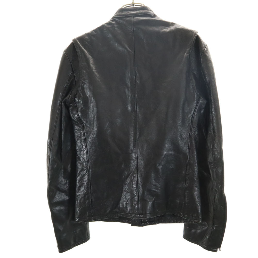 LITHIUM HOMME リチウムオム 日本製 シングルライダースジャケット 42 ブラック レザージャケット メンズ