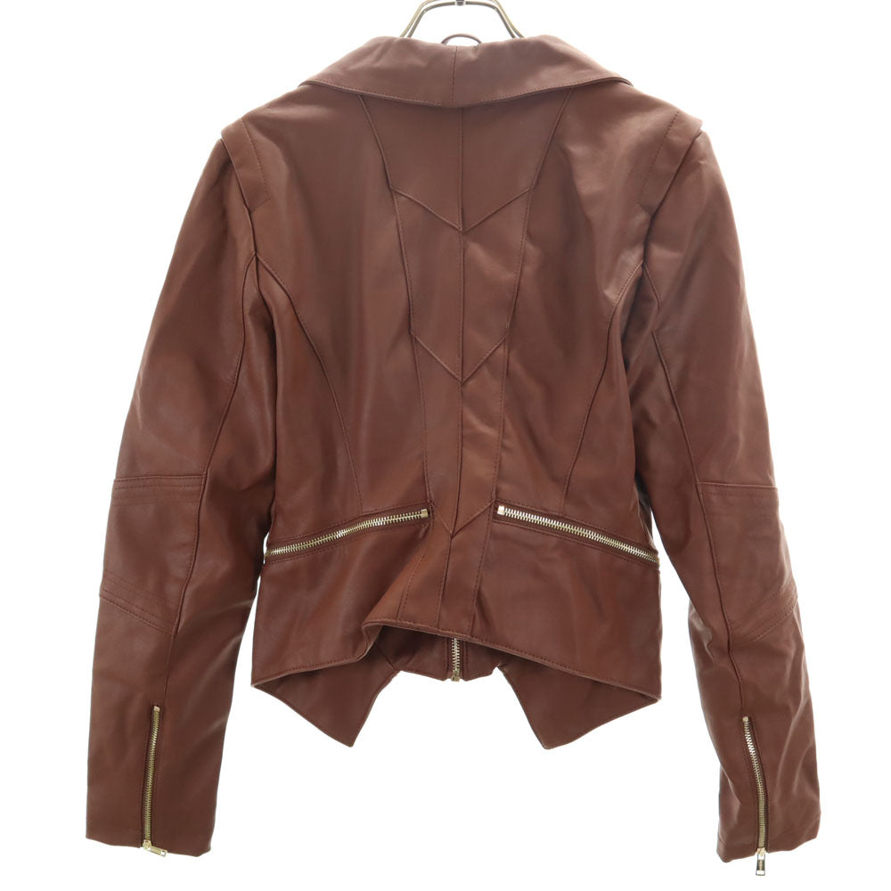 Guess ゲス シングルライダースジャケット M ブラウン レザージャケット レディース