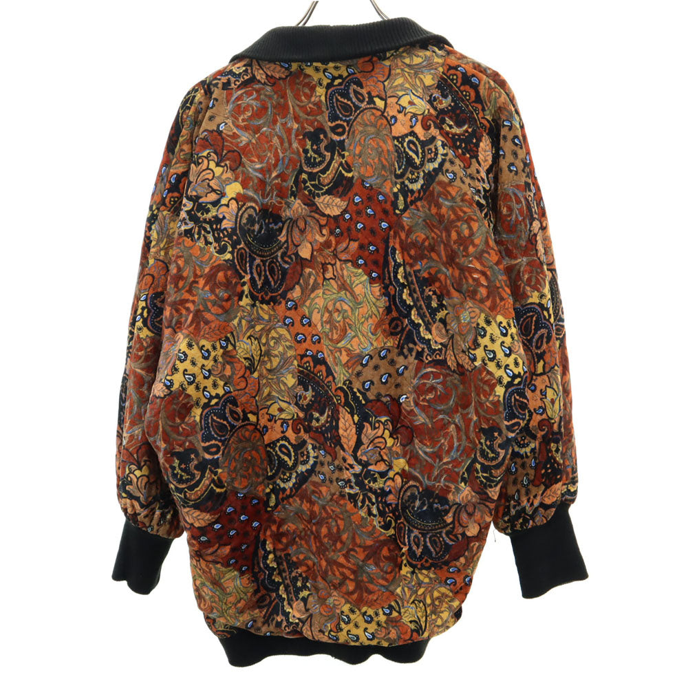 OLD オールド 80s 90s 総柄 ショールカラー キルティングジャケット ブラウン 他 レディース