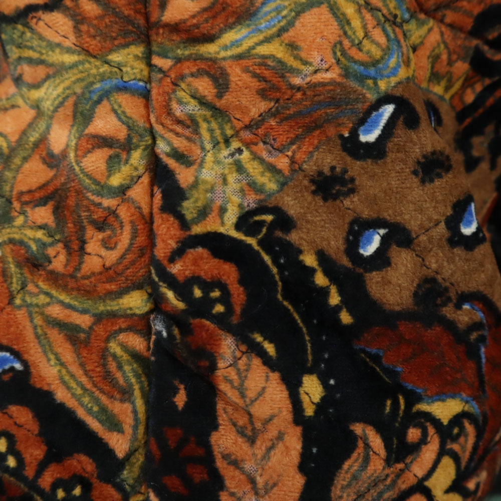 OLD オールド 80s 90s 総柄 ショールカラー キルティングジャケット ブラウン 他 レディース