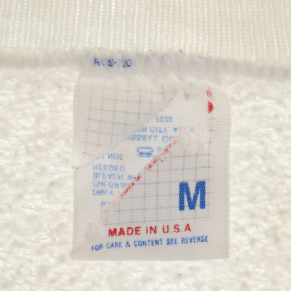 JERZEES ジャージーズ 80s 90s オールド USA製 ひまわり柄 長袖 ラグランスリーブ スウェット M ホワイト 裏起毛 メンズ