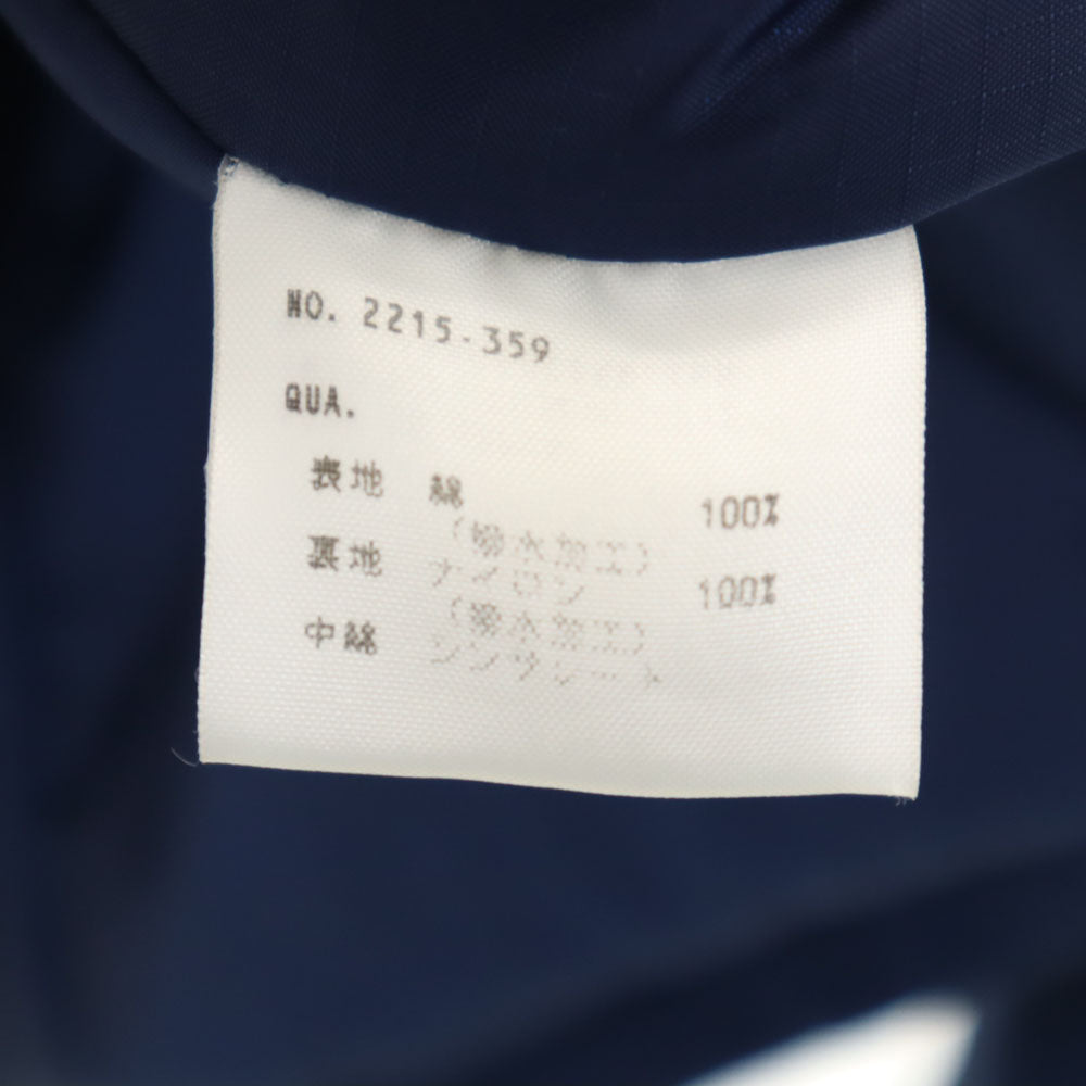 LAD MUSICIAN ラッドミュージシャン 日本製 ボタンフライ ステンカラーコート 42 ブルー ハーフコート メンズ