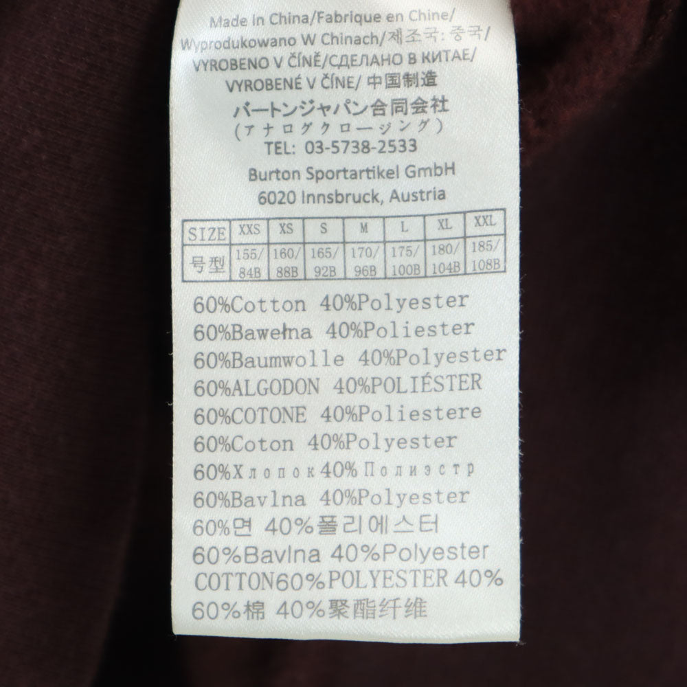 ANALOG アナログ 長袖 ジップアップ パーカー M ワインレッド 裏起毛 ワッペン メンズ