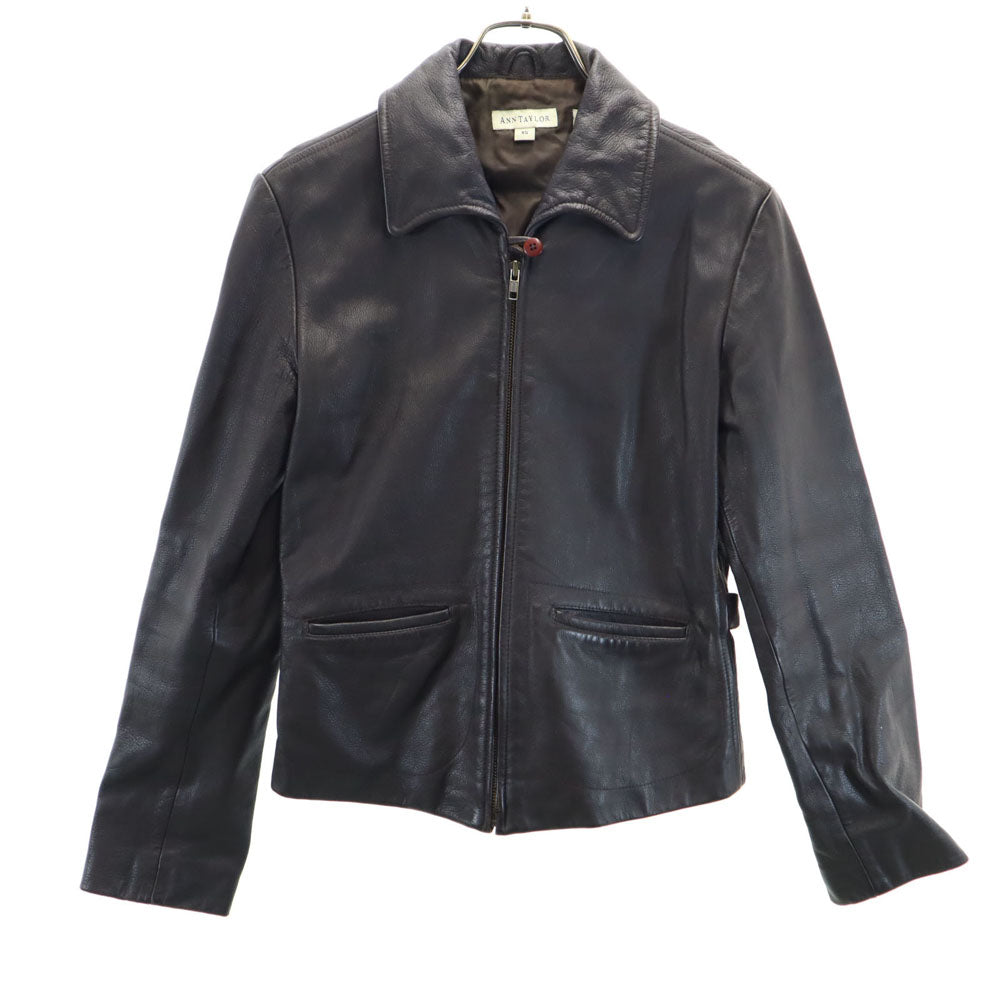 ANN TAYLOR アンテイラー 90s 00s オールド レザージャケット XS ダークブラウン レディース