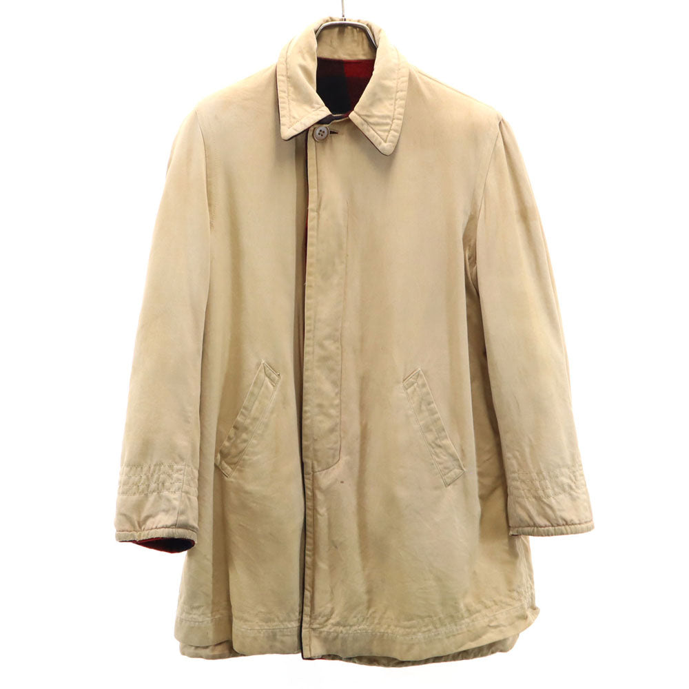 Harriswear 50s 60s ヴィンテージ チェック×無地 長袖 リバーシブル ジャケット ベージュ×レッド系 メンズ