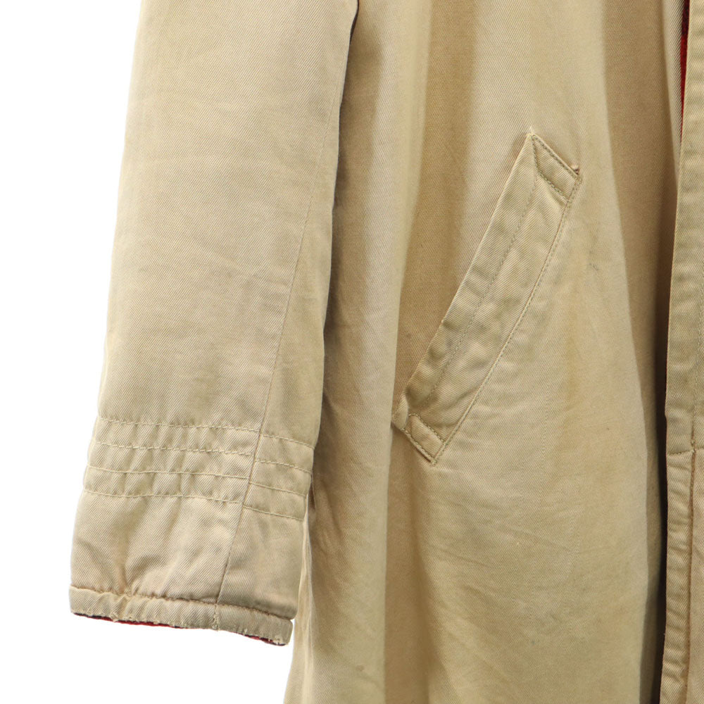 Harriswear 50s 60s ヴィンテージ チェック×無地 長袖 リバーシブル ジャケット ベージュ×レッド系 メンズ
