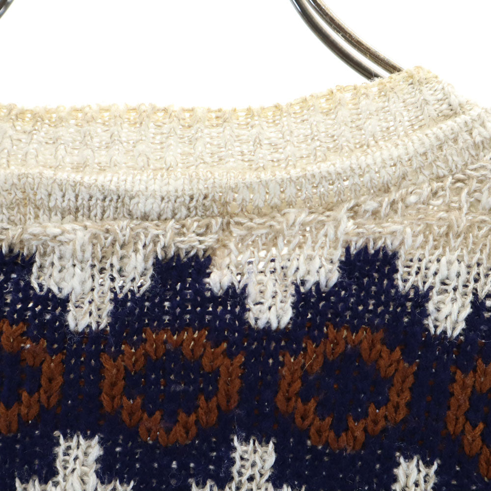 NEW ERA ニューエラ 80s オールド USA製 ボーダー柄 長袖 セーター L ベージュ 他 メンズ