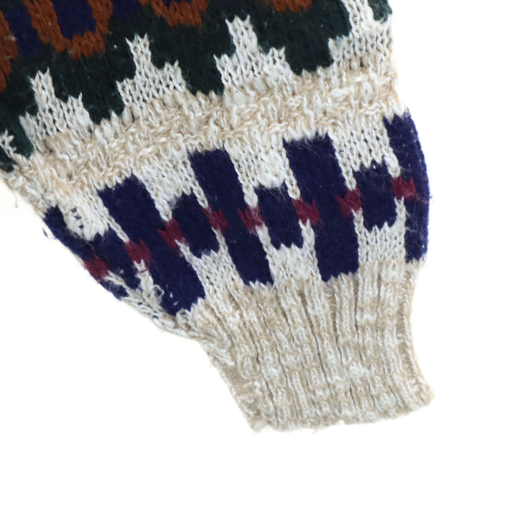 NEW ERA ニューエラ 80s オールド USA製 ボーダー柄 長袖 セーター L ベージュ 他 メンズ