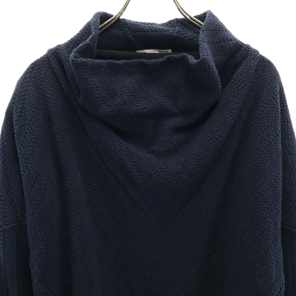 ツェットベーベルリン 長袖 オフタートル セーター M ネイビー ニット 裏フリース メンズ